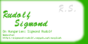 rudolf sigmond business card